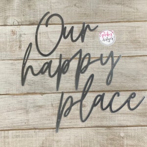 Our Happy Place Metal Words | Gallery Wall Decor | Bedroom Decor | Our Happy Place Font 4