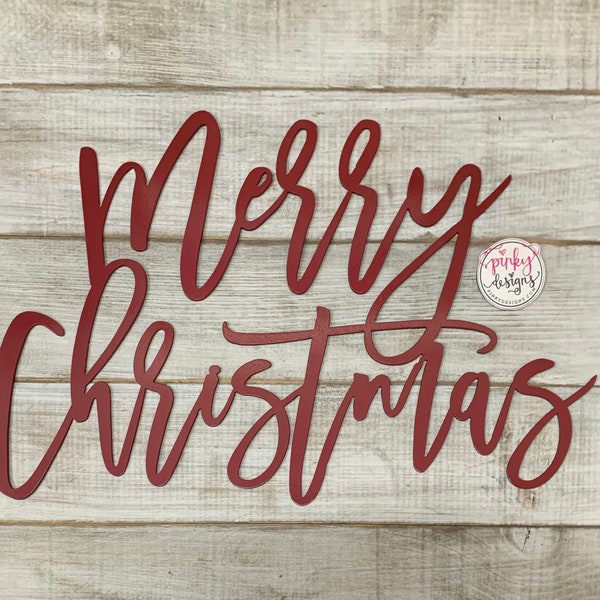 Merry Christmas Metal Word Sign | Holiday Decor | Fireplace Decor | Merry Christmas Style 2