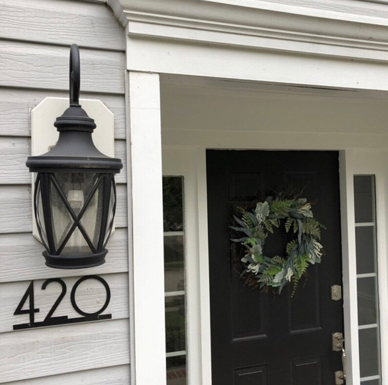 Metal House Number Sign Art Deco Address Numbers Address Etsy