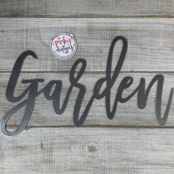 Garden Metal Word Sign, Flower Shop Decor, Greenhouse Sign, Garden Decor, Garden.