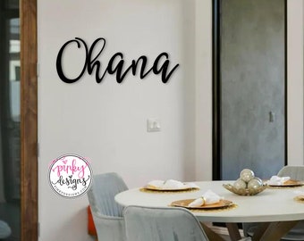 Ohana Metal Word Sign, Ohana Family Sign, Hawaiian Decor, Beach House Decor, Ohana Means Family.
