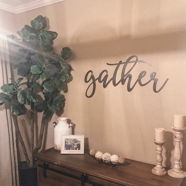 Gather Metal Word Sign | Metal Wall Decor | Gather Sign For Kitchen | Gather