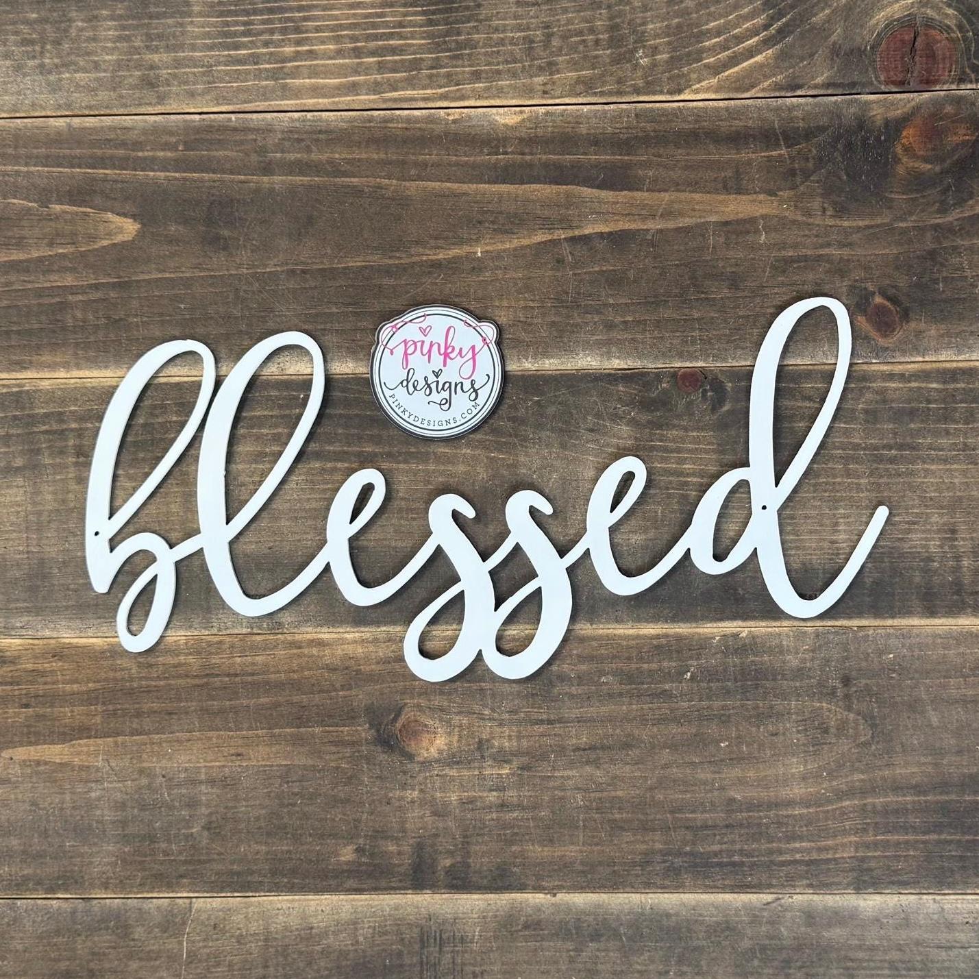 Blessed Metal Word Sign | Wall Art Decor | Blessed. - Etsy