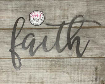 Faith Metal Word Sign, God Home Decor, Religious Decor, Christian Gift, Faith.