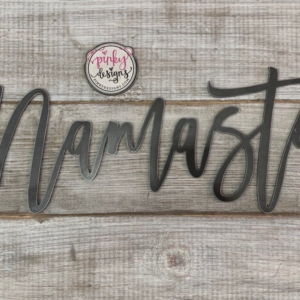 Namaste Metal Word Sign, Yoga Decor, Inspirational Words | Namaste