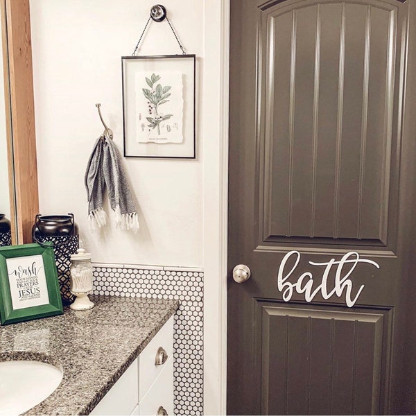Bathroom Wall Words - Etsy