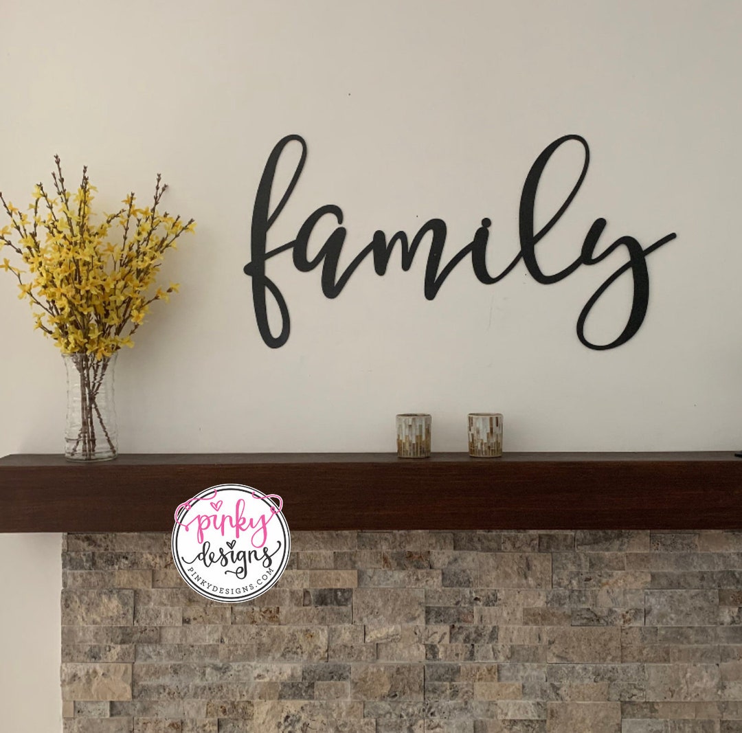 Family Metal Word | Metal Family Sign | Family Room Decor | Dining Room ...