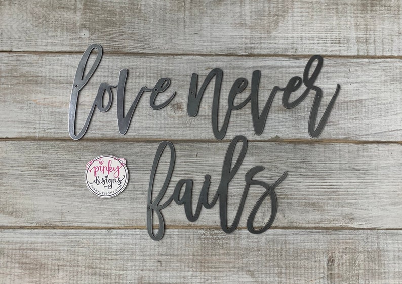 Love Never Fails Metal Words Bedroom Decor Love Never Etsy
