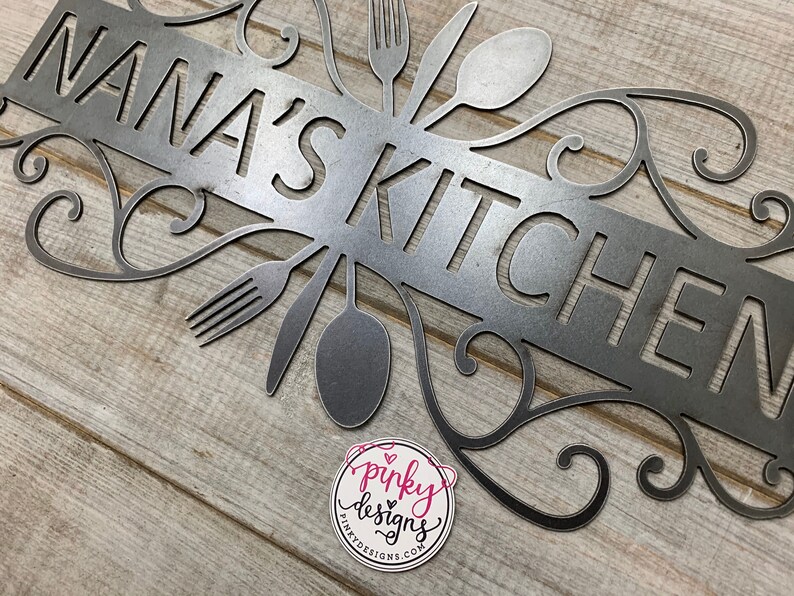 Custom Metal Sign Nana's Kitchen Metal Sign Etsy