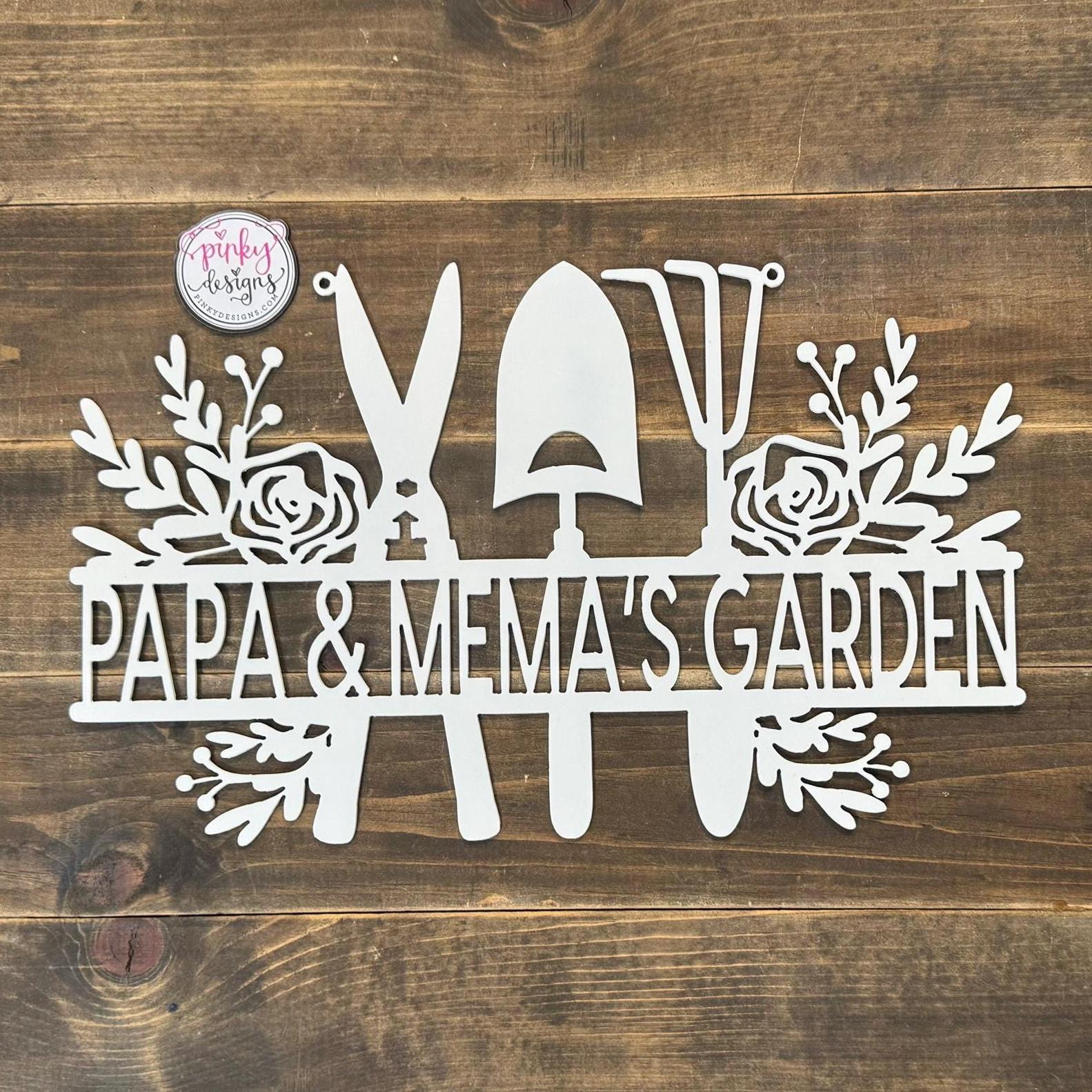 Custom Metal Garden Sign, Customizable, Rose Garden Sign, Garden or Greenhouse Decor, Personalized Metal Sign, Garden Sign with Roses.