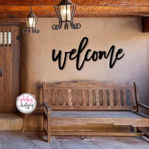 Welcome Metal Word | Metal Welcome Sign | Porch Welcome Sign | Metal Wall Decor | Outdoor Decor | Wall Art | Entryway Decor | Welcome 3