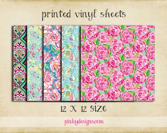 12x12 Lilly Inspired Vinyl Sheets | High Quality Indoor/Outdoor Adhesive Vinyl | Large Print or Tiled | Printed Vinyl | Lilly Pulitzer