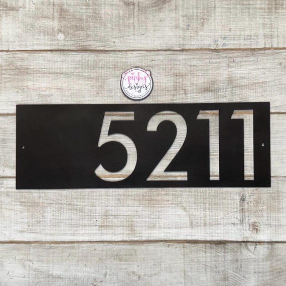 Modern Metal House Number Address Sign | Custom House Numbers | Style A1.