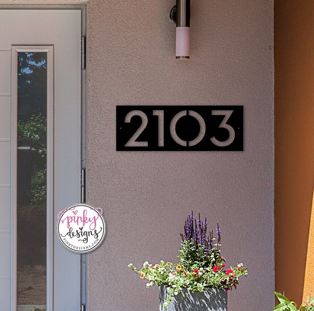 Modern Metal House Number Sign | Metal Address Numbers | Address Number ...