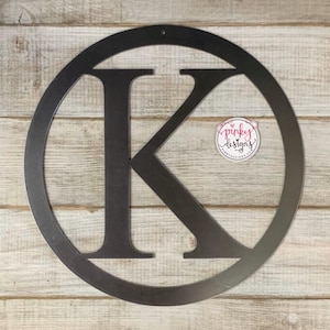 Metal Circle Monogram | Round Letter Monogram | Initial Metal Monogram Sign | Custom Wedding Gift | Family Name Sign | Metal Letters