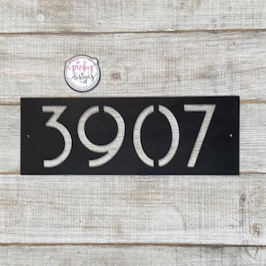 Mid Century Modern House Number Sign | Metal Address Sign | Custom Metal Address Sign |  Modern Street Address Numbers | MCM | Style A27