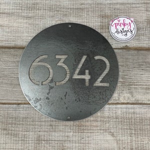 Mid Century Round Metal Address Sign - Address Number Sign - Modern Address Numbers - MCM | Style A7