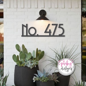Mid Century Metal House Number Sign | Mid Century Modern Address Sign | Retro Style Address Numbers | MCM Metal House Numbers - Style A24