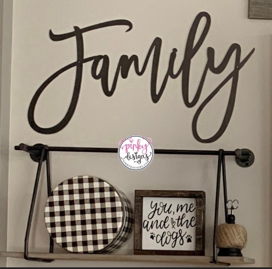 Family Metal Word Sign | Family and Living Room Decor | Wall Art | Home ...