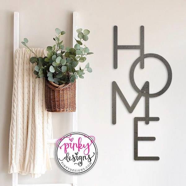 Vertical Home Sign | Metal Home Sign | Entryway Wall Decor | New Home | Housewarming Gift.