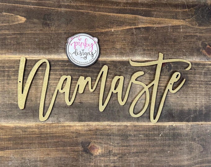 Metal Namaste Sign | Yoga Room Wall Art | Meditation Decor | Namaste.