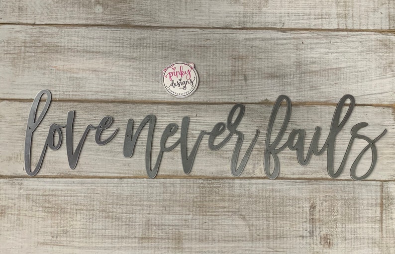 Love Never Fails Metal Words Bedroom Decor Love Never Etsy