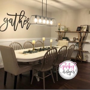 Gather Metal Word Sign, Metal Wall Decor, Gather Sign For Kitchen, Gather Font 3.