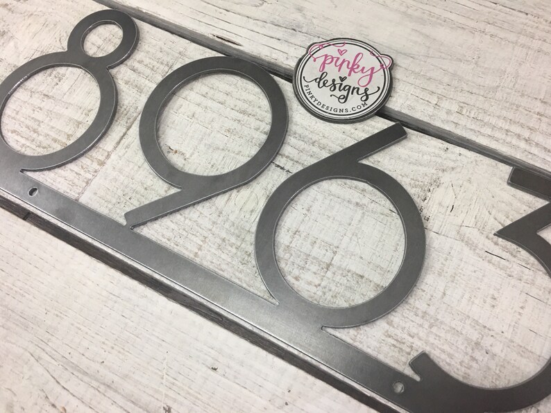 Metal House Number Sign Art Deco Address Numbers Address Etsy