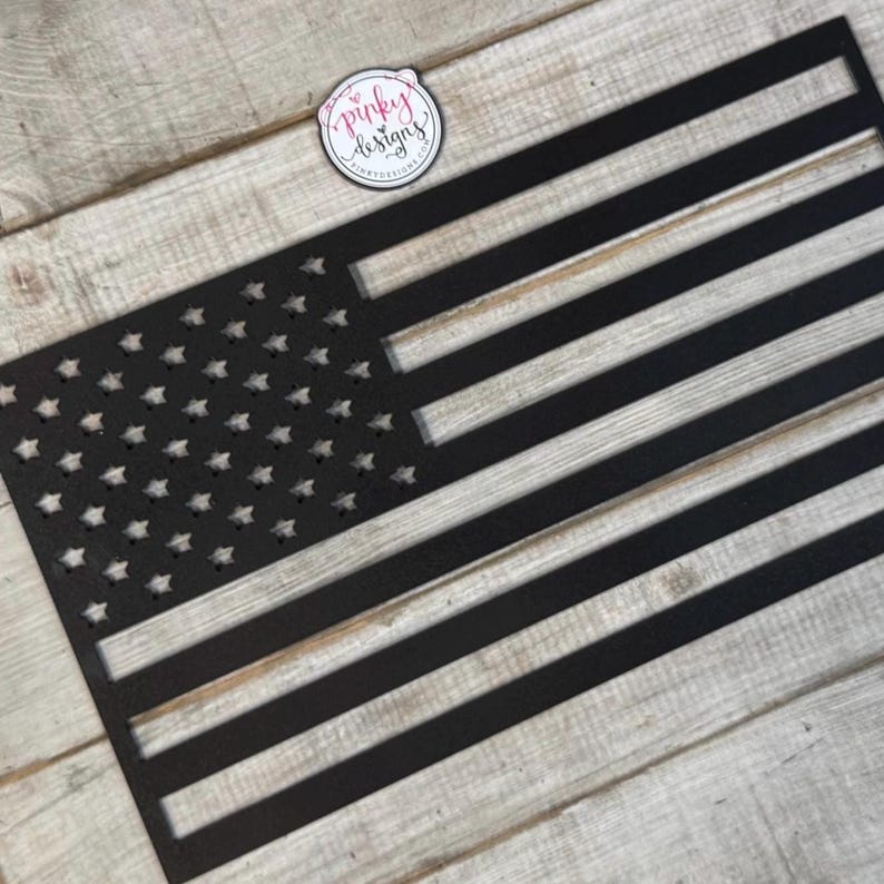Metal American Flag Sign | Man Cave | Military | Patriotic Decor | Made In USA. 画像 12