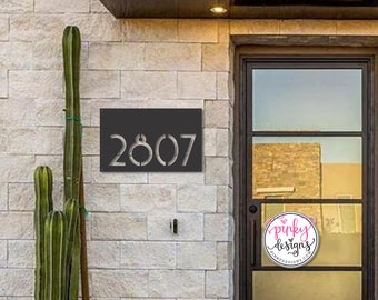 Mid Century Metal House Number Sign - Metal Address Numbers - Address Number Sign - Custom Metal Address Sign - MCM | Style A8