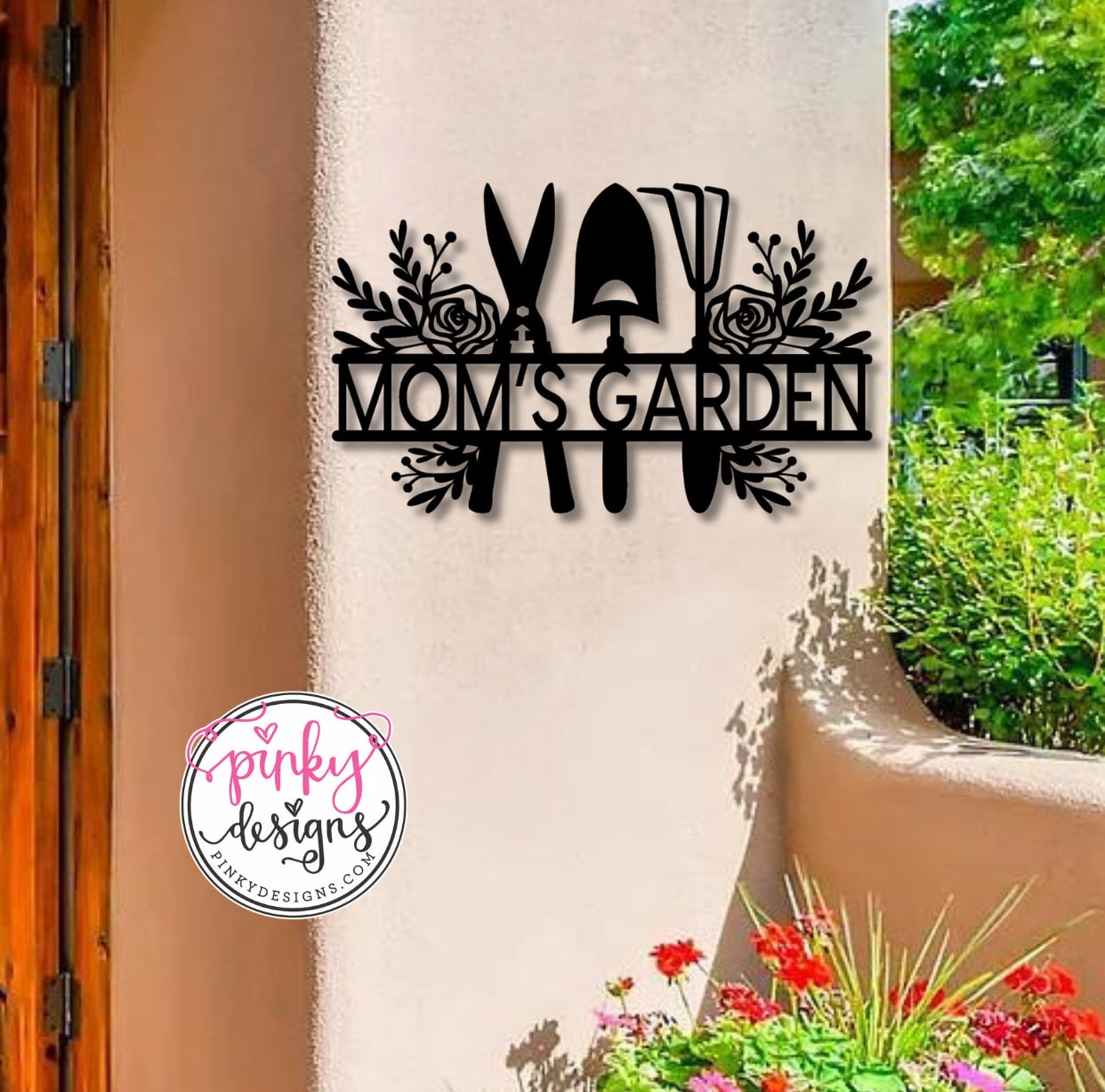 Custom Metal Garden Sign, Customizable, Rose Garden Sign, Garden or Greenhouse Decor, Personalized Metal Sign, Garden Sign with Roses.