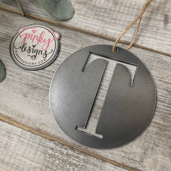 Initial Metal Ornament | Stocking Stuffer | Christmas Tree Decor | Stocking Tags | Initial