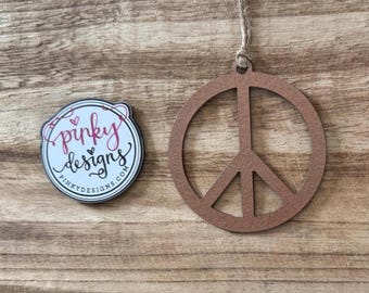 Peace Sign Metal Ornament | Peace & Love | Christmas Tree Decor.
