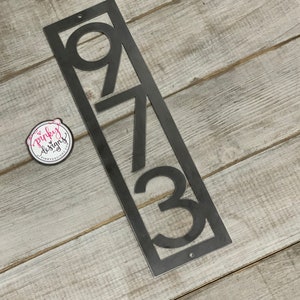 Modern Vertical Metal House Number Sign Modern Address Sign Address Number Sign Address Numbers Style A19 image 3