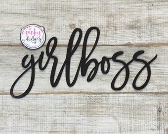 Metal Girlboss Sign | Girls Room | Office Decor | Boss | Metal Wall Art | Gift For Her.