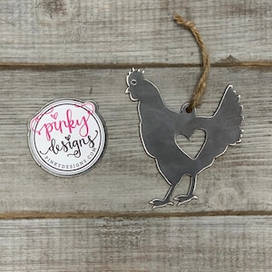 Chicken Metal Ornament, Farm Animal Ornament, Christmas Tree Decor, Stocking Tag, Christmas Ornament, Gift Tag, Homestead Farm, Chicken Hen.
