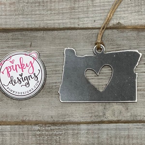 Oregon State Ornament | Metal Ornament | Christmas Ornaments | Metal State Ornament | Travel Wall Decor | Oregon Roadtrip Keepsake | Oregon