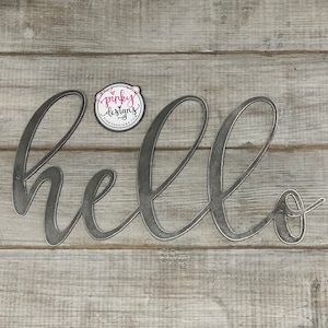 Hello Metal Word | Metal Hello Sign | Metal Wall Art | Metal Wall Decor | Living Room Wall Art | Entryway Decor | Front Porch | Door Decor