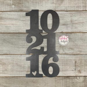Personalized Metal Wedding Date Sign Custom Anniversary Wedding Gift