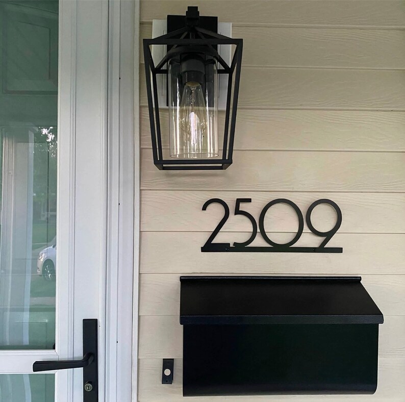 Metal House Number Sign Art Deco Address Numbers Address Etsy