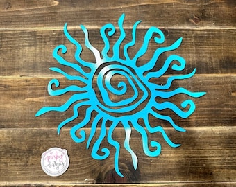 Metal Wacky Sun | Spiral Sun | Outdoor Decor | Metal Wall Decor | Patio and Garden Decor | Pool Decor.