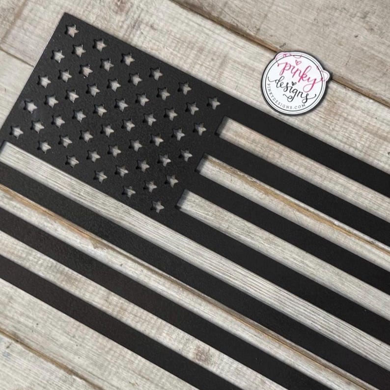 Metal American Flag Sign | Man Cave | Military | Patriotic Decor | Made In USA. 画像 11