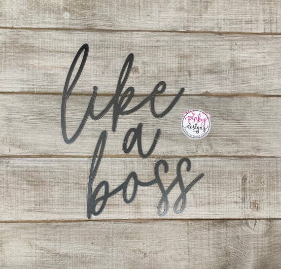 Like a Boss Metal Words Office Decor Girl Boss Home Office Decor Like a Boss  - Etsy