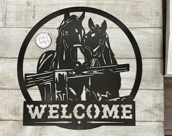 Custom Metal Horse Name Sign | Farm Welcome Art | Horse Lover Gift | Horse Stall Art | Personalized Horse Sign.