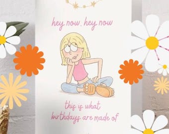 Tarjeta de cumpleaños de Lizzie McGuire / Cultura pop pastel de los años 2000 (Descarga digital)