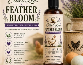 Feather Bloom Feather Support Spray for Chickens, Ducks | Molting Repair | Natural Poultry Care