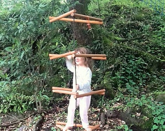 Wiwiurka Wooden Climber / Monkey bars kit assembled by yourself/ Rope ladder triangle outdoor-indoor play structure / Climbing structure