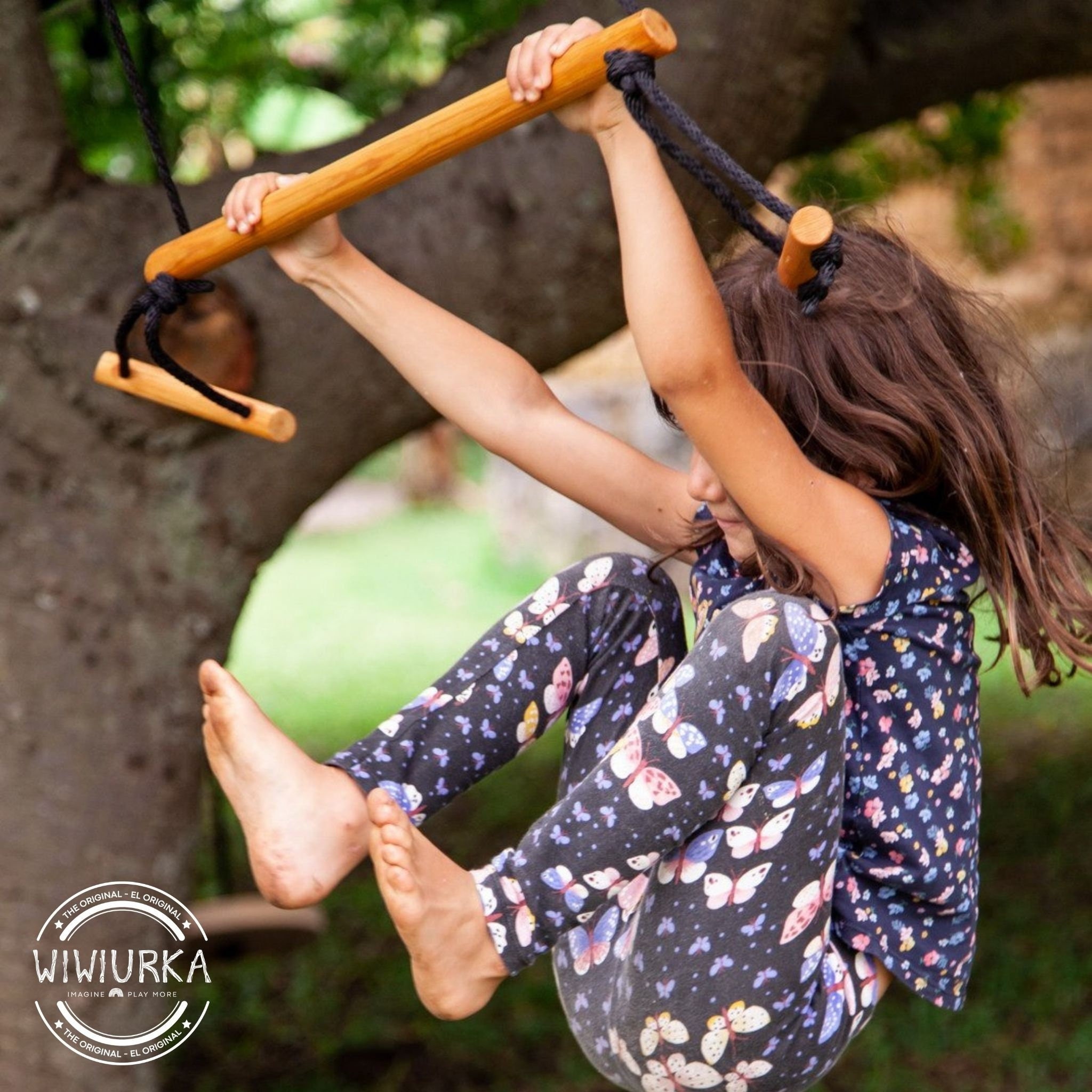 Wooden Trapeze Bar Indoor outdoor Play Structure Wood Swing