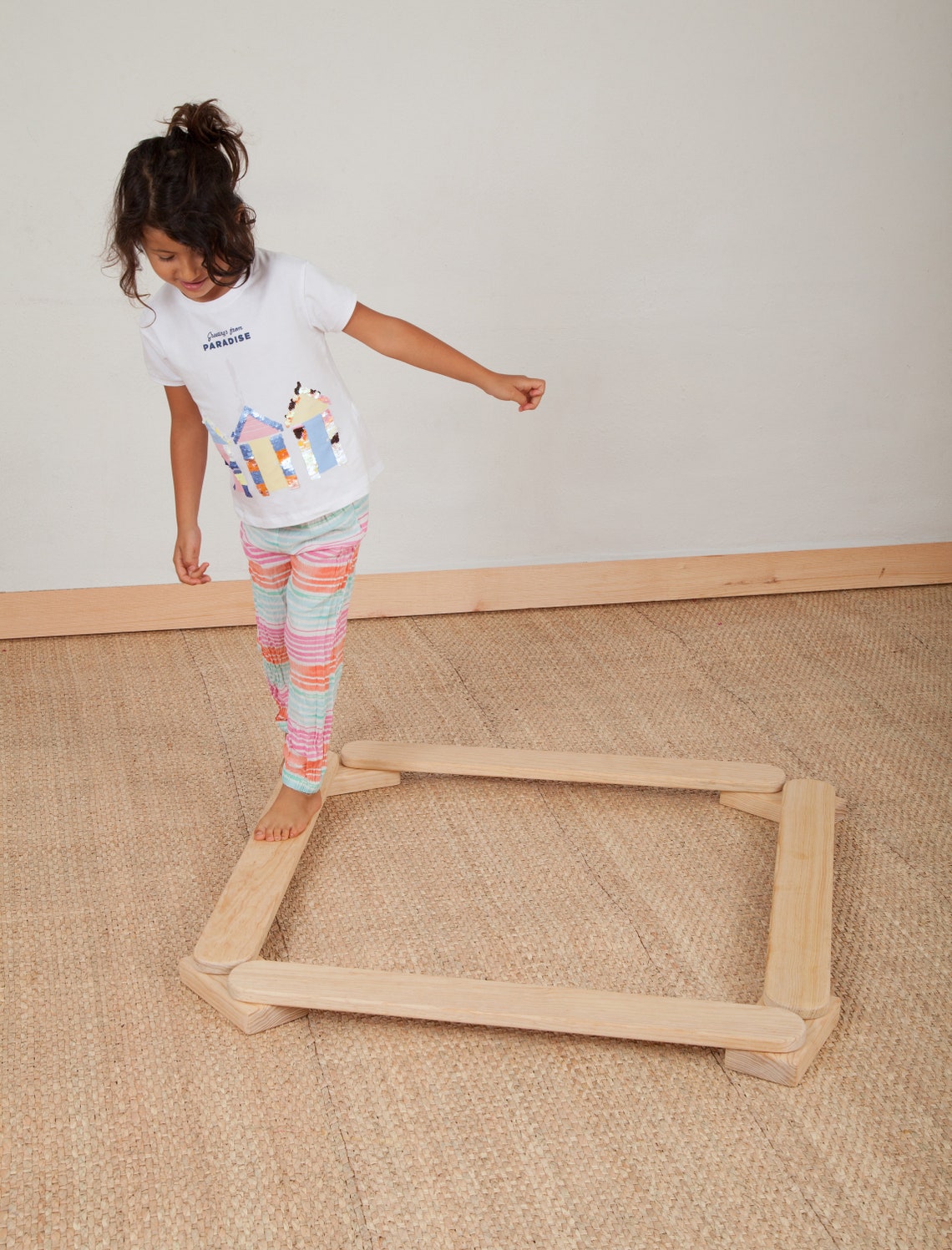 Children wooden balance beam / Balance beam for toddlers / Etsy