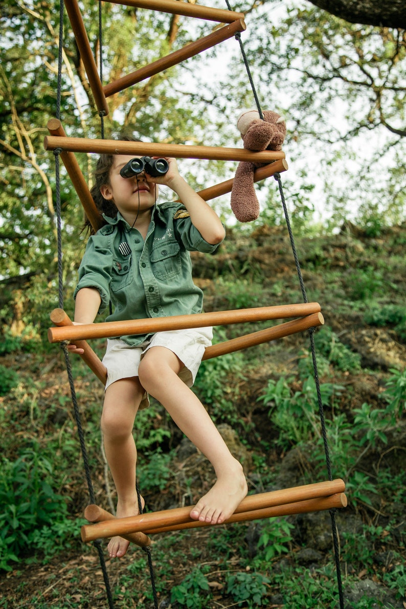 Wiwiurka Wooden Climber / Monkey bars/ Rope ladder triangle Etsy